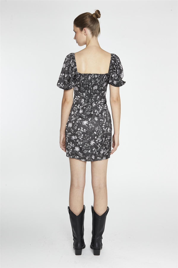 Glamorous Brown-Floral A-Line Mini-Dress