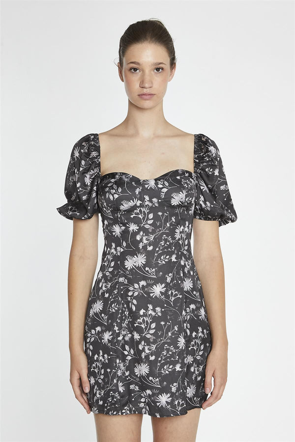 Glamorous Brown-Floral A-Line Mini-Dress