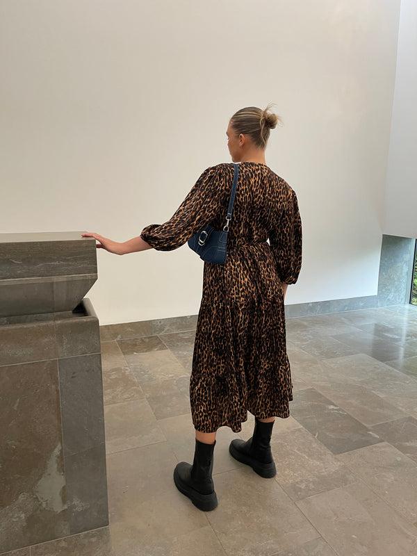 Glamorous Brown Leopard Tiered Wrap Midaxi-Dress