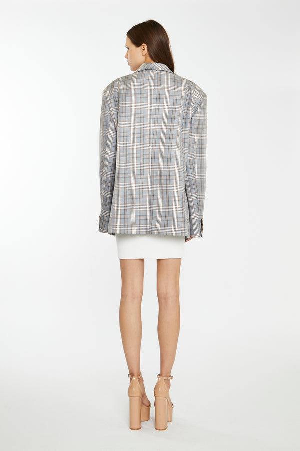 Glamorous Brown Multi-Check Oversized Blazer