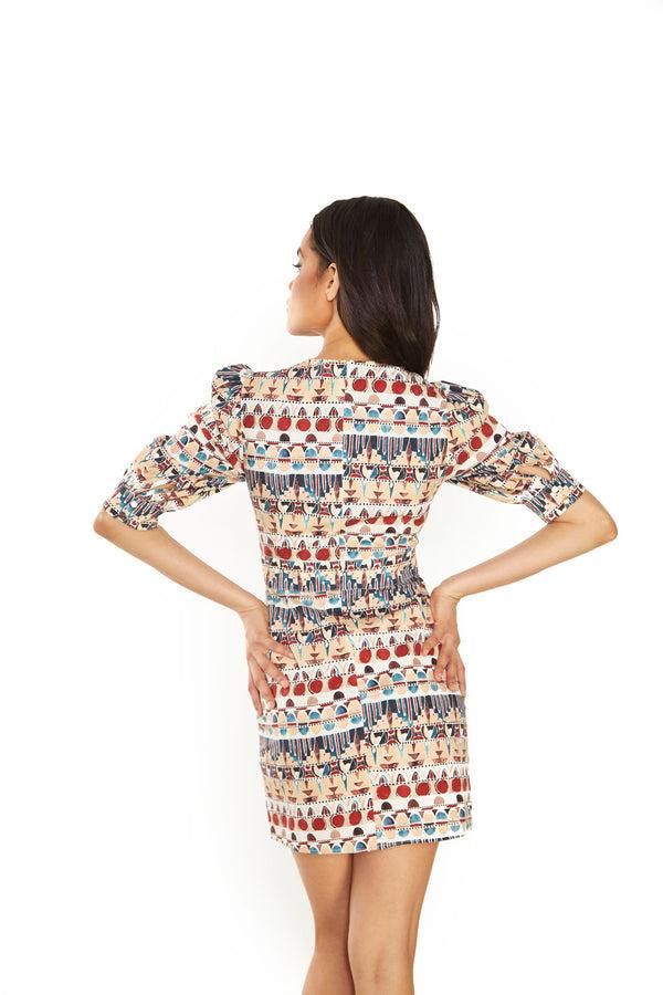 Glamorous Glamorous Brown Multi Tribal V- Neck Side Split Mini Dress