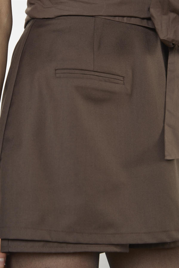 Glamorous Brown Tailored Mini-Skort