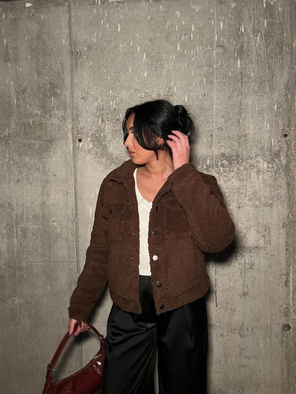 glamorous Brown Teddy-Bear Midi-Coat