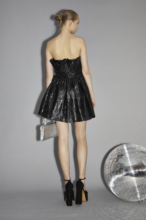 Glamorous Callie Black Gathered-Bandeau Mini-Dress