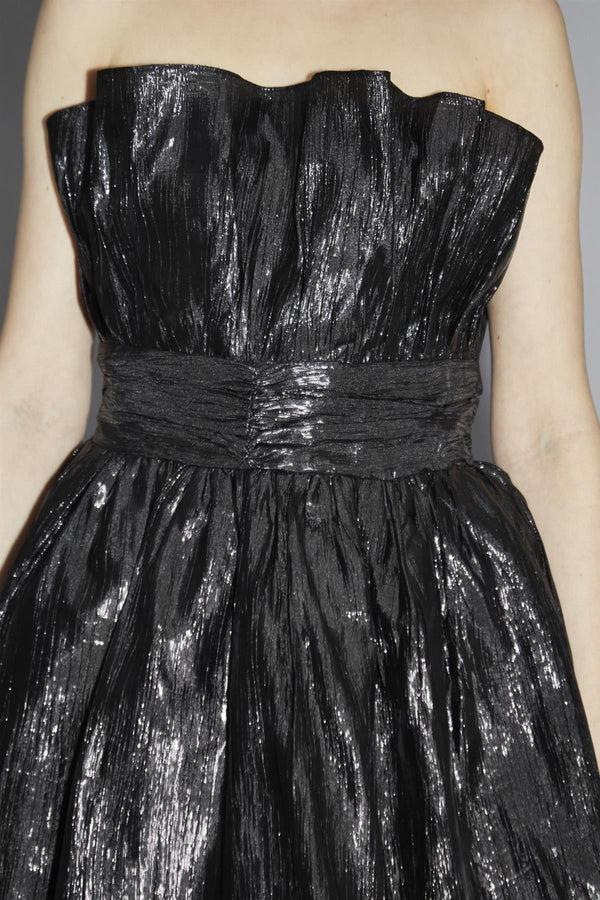 Glamorous Callie Black Gathered-Bandeau Mini-Dress