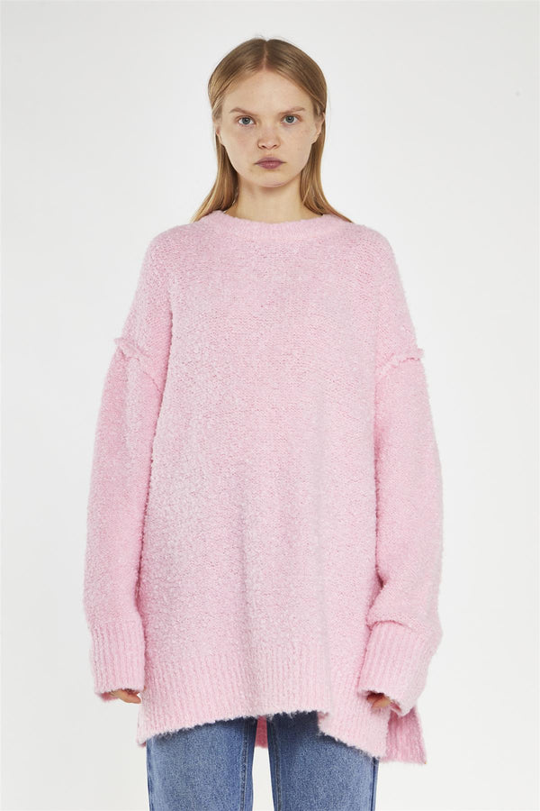 Glamorous Candy-Pink Oversized-Jumper