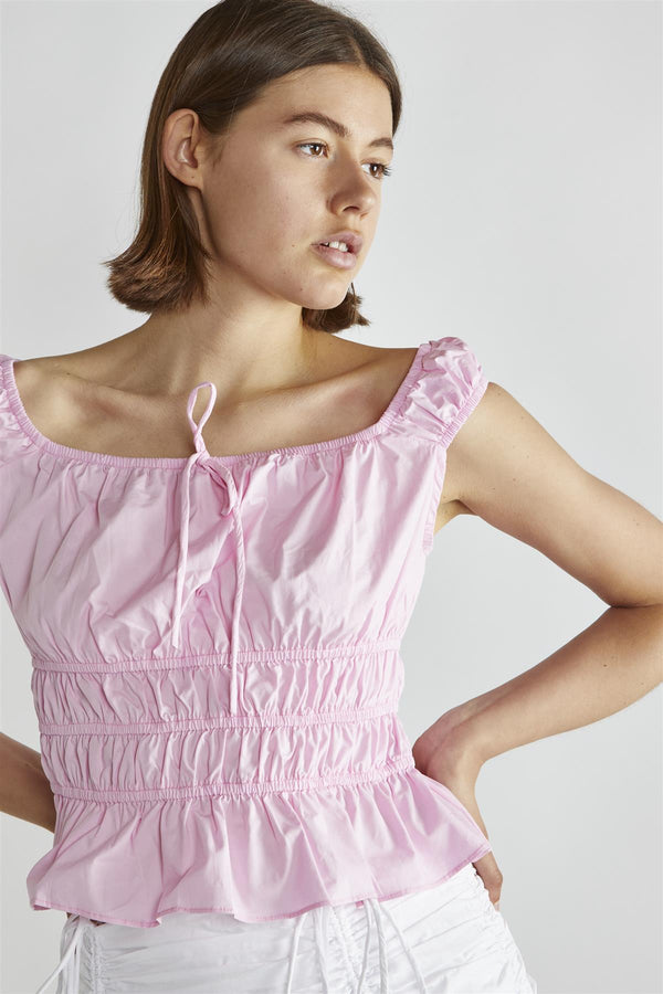 Glamorous Candy Pink Short Sleeve Crop-Top