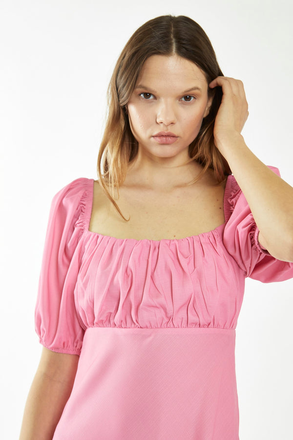 Glamorous Candy-Pink Tie Back Mini-Dress