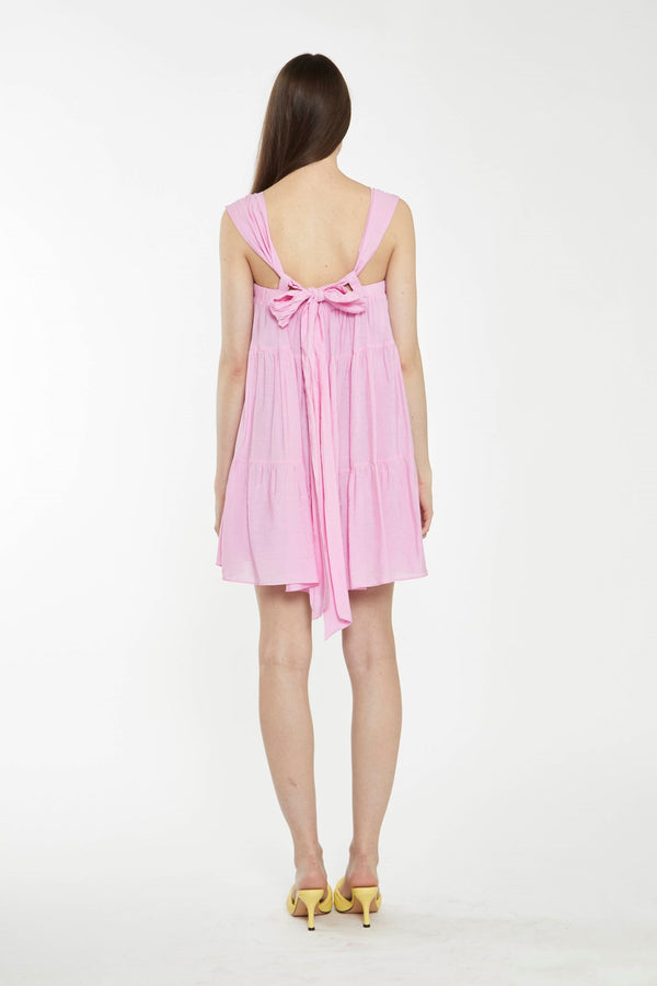 Glamorous Candy Pink Tie-Back Mini Dress