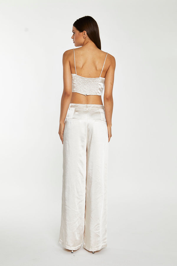 Glamorous Champagne Satin Corset Top