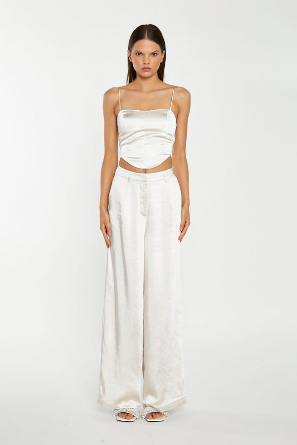 Glamorous Champagne Satin Corset Top