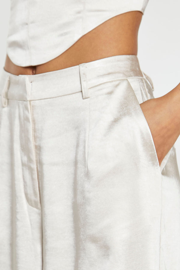Glamorous Champagne Satin Wide Leg Trousers