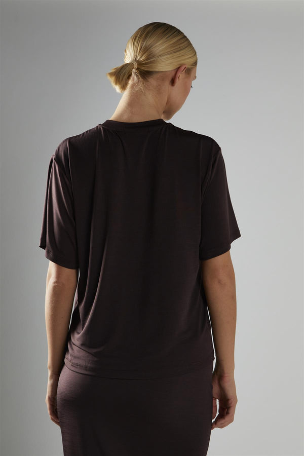 Glamorous Chocolate-Brown Loose-Fit Top