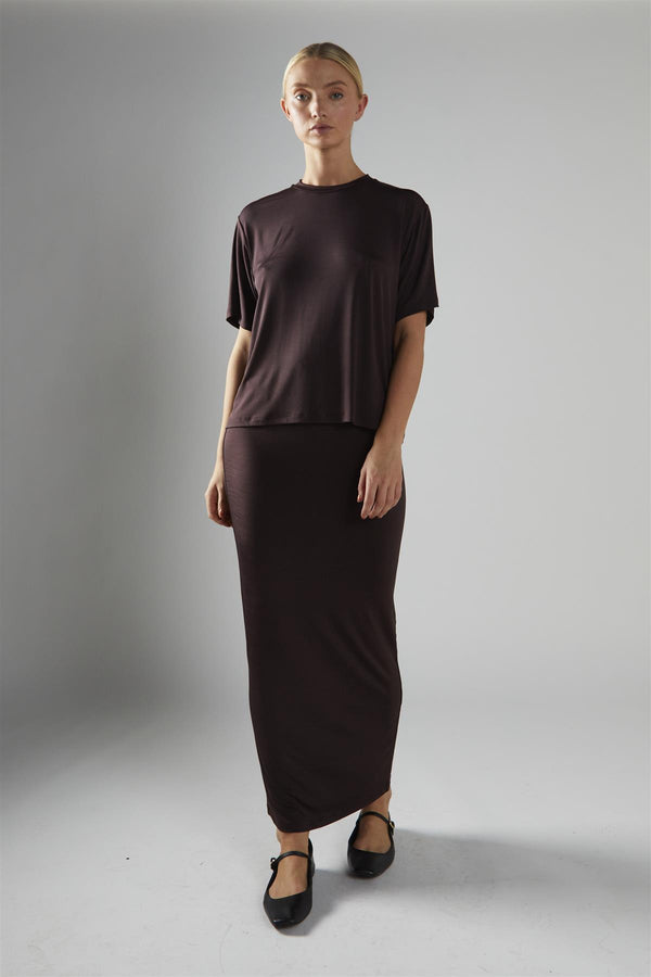 glamorous Chocolate-Brown Loose-Fit Top