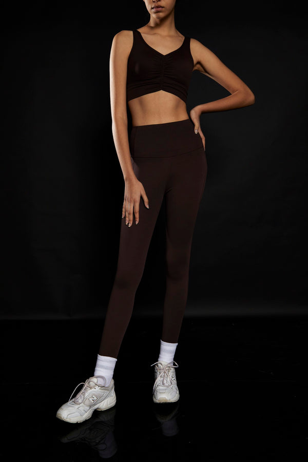 Glamorous Chocolate High Waisted Gym Leggings