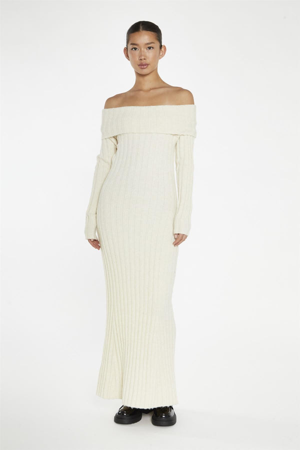 glamorous Cream Bardot Maxi-Dress