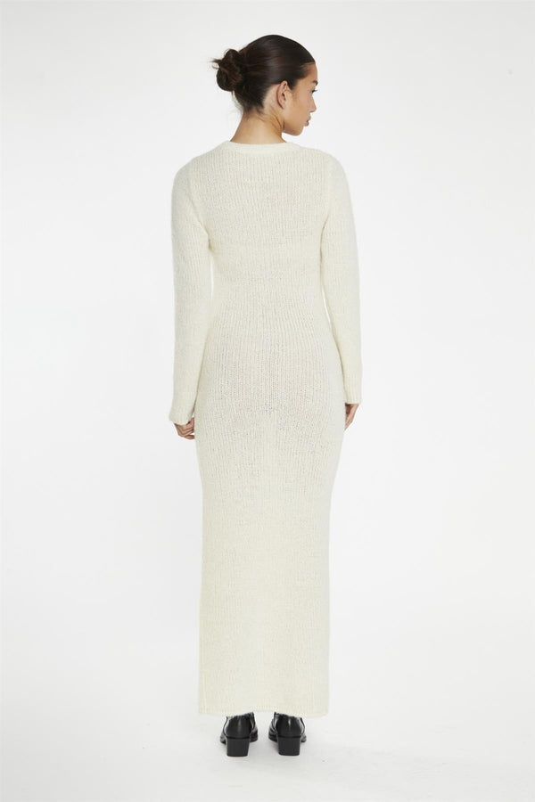Glamorous Cream Bodycon Knitted Maxi-Dress