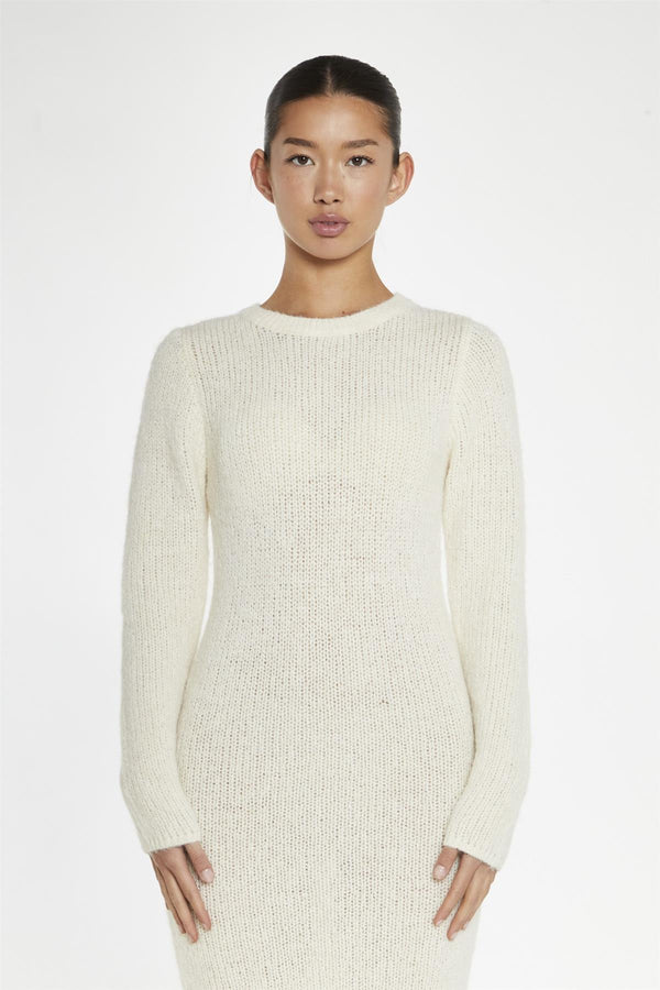 Glamorous Cream Bodycon Knitted Maxi-Dress