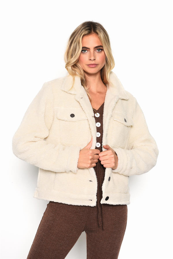 Glamorous Cream Button-Up Jacket