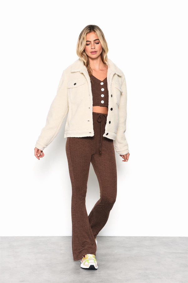 glamorous Cream Button-Up Jacket