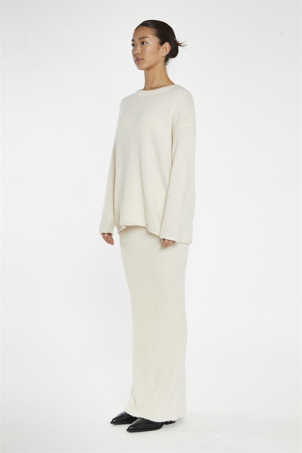 Glamorous Cream Knitted Maxi-Skirt