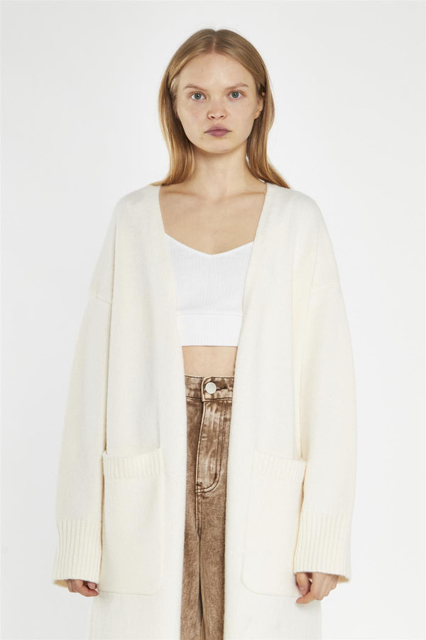 Glamorous Cream Longline-Cardigan
