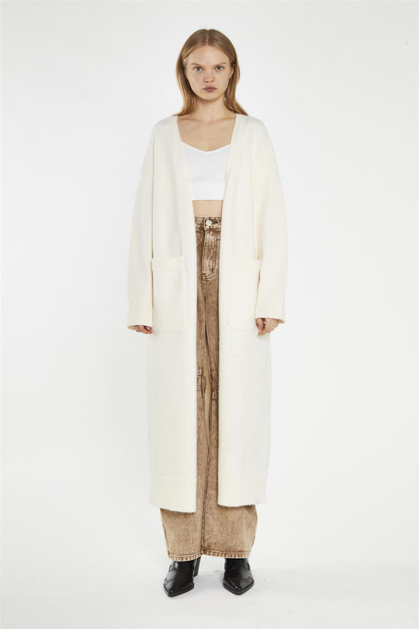 glamorous Cream Longline-Cardigan