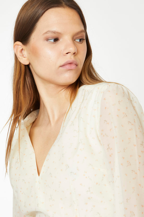 Glamorous Cream Peach Ditsy Organza Mini-Dress