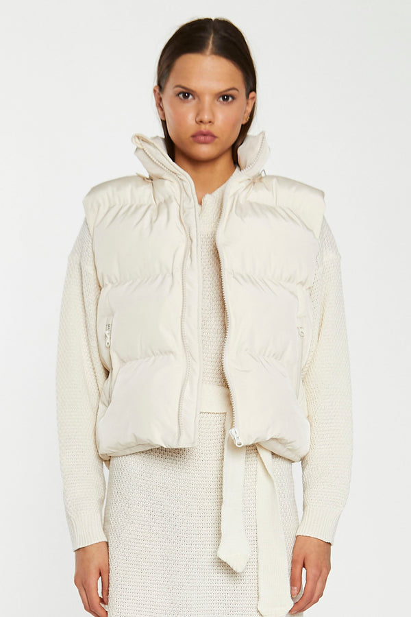 glamorous Cream Puffer Gilet