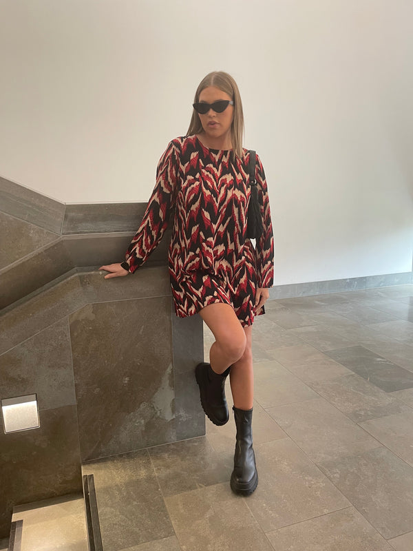 glamorous Glamorous Curve Black Animal Print Mini Dress