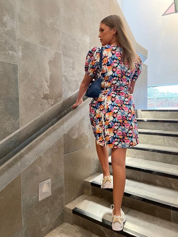 Glamorous Glamorous Curve Floral Puff-Sleeve Mini Dress