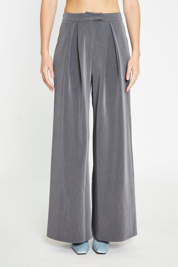 Glamorous Dark-Grey High-Waisted Wide-Leg Trousers