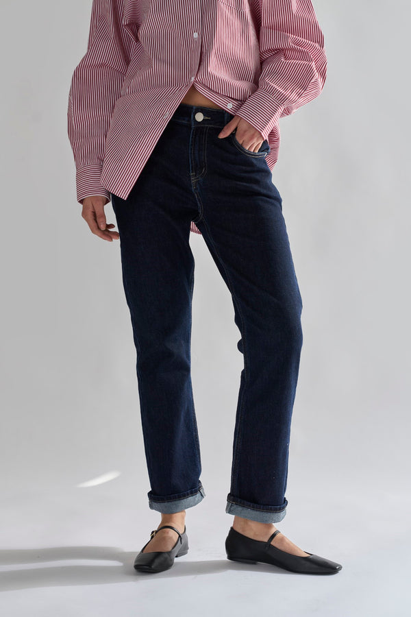 Glamorous Dark-Indigo Straight-Leg Jeans