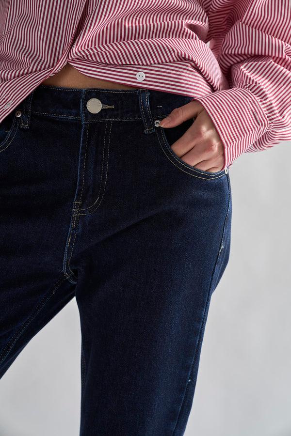 Glamorous Dark-Indigo Straight-Leg Jeans