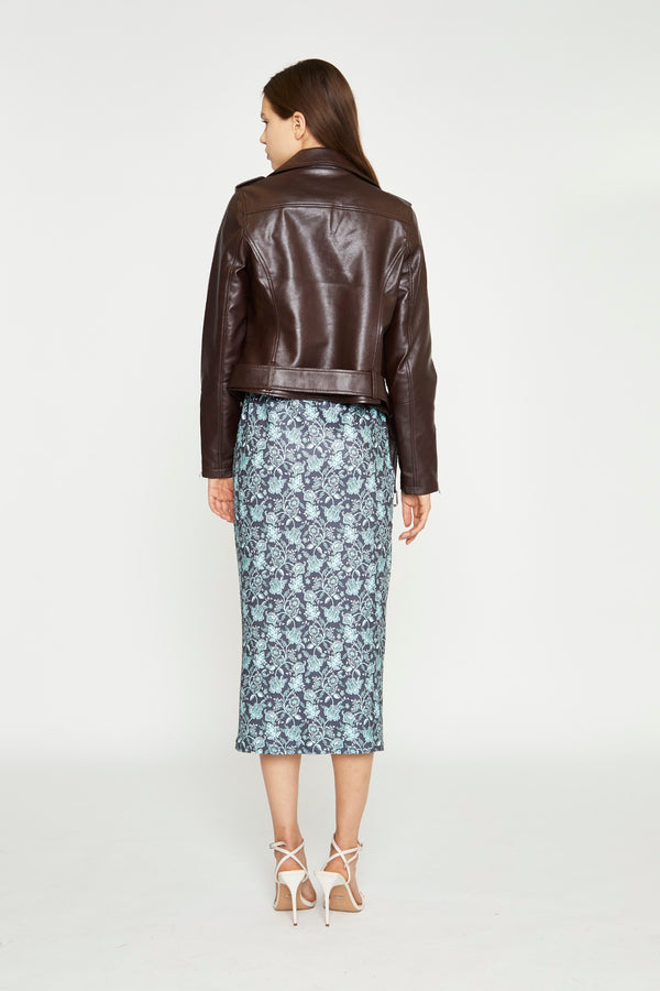 Glamorous Dark Oxblood PU Biker Jacket