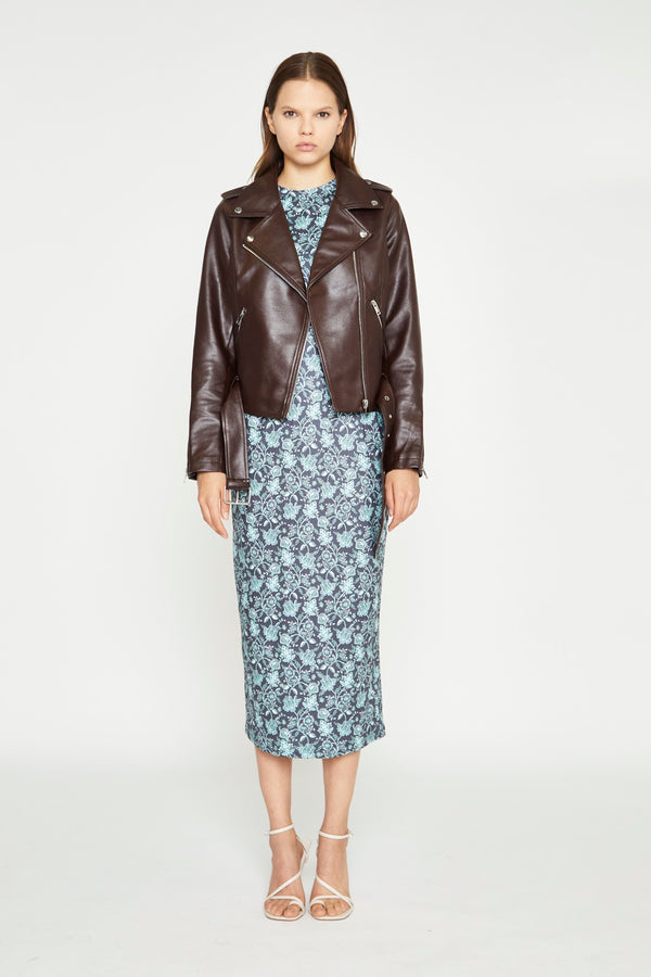 glamorous Dark Oxblood PU Biker Jacket