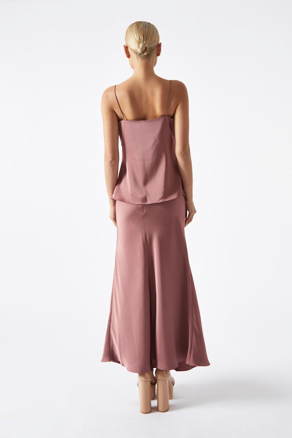 Glamorous Dark-Rose Cowl Neck Top