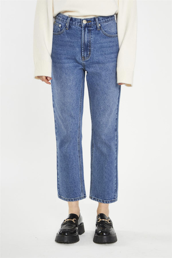 Glamorous Dark-Stonewash Straight-Leg Jeans