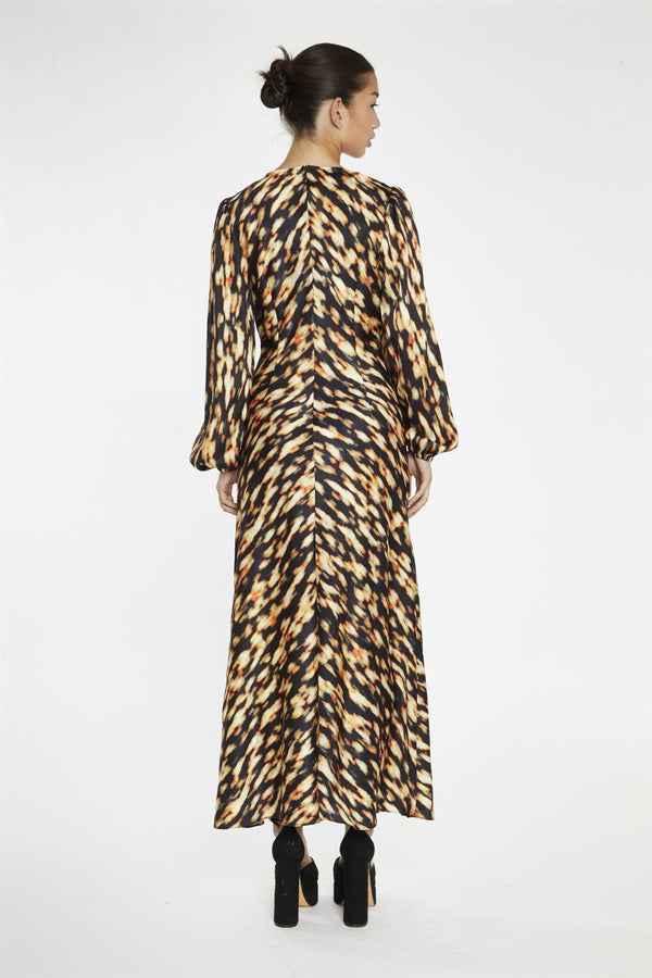 Glamorous Digital Tie-Dye V-Neck Midi-Dress