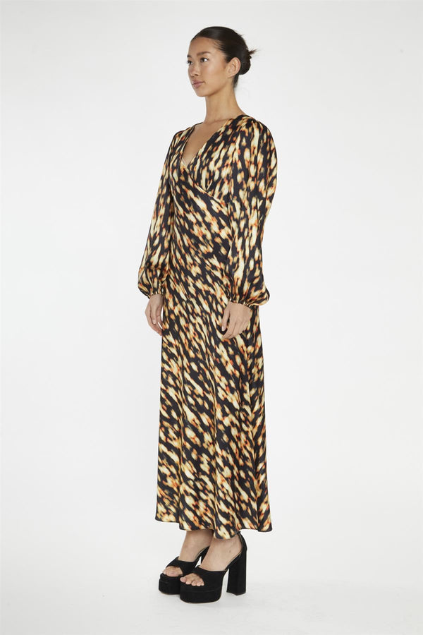 Glamorous Digital Tie-Dye V-Neck Midi-Dress