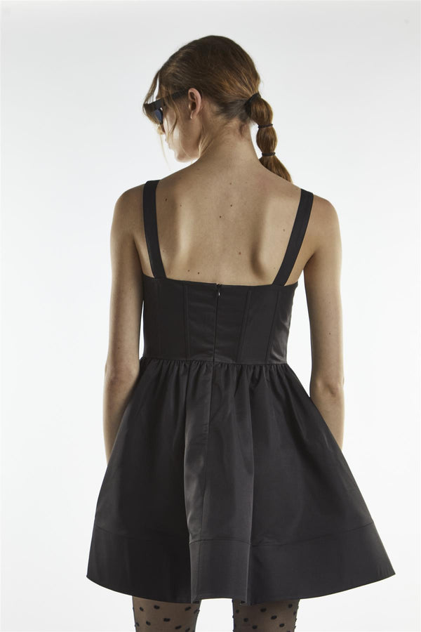 Glamorous Drop Waist Corset Mini Dress - Isla Black