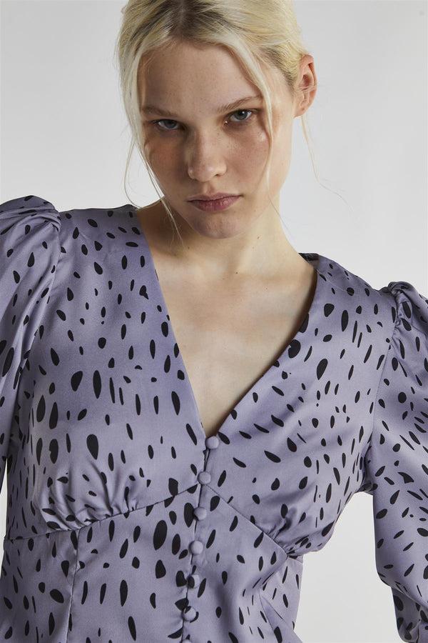 Glamorous Dusty Lilac Dalmatian Long Sleeve-Tops