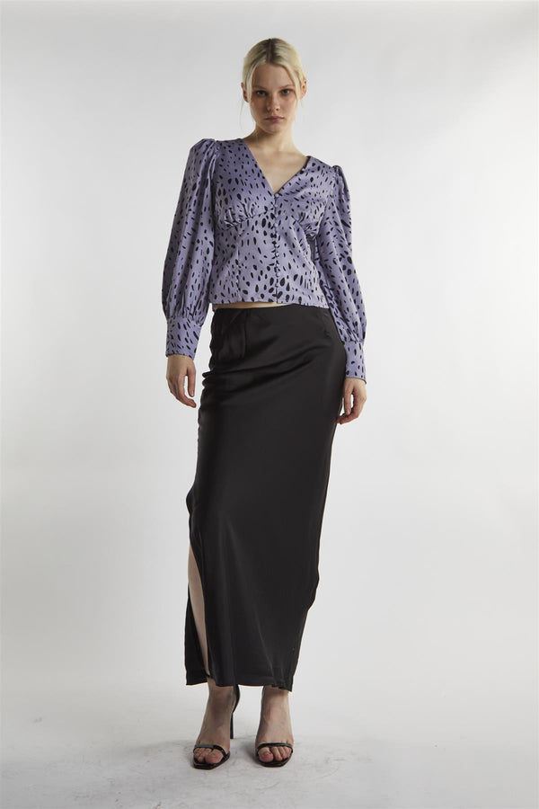 glamorous Dusty Lilac Dalmatian Long Sleeve-Tops