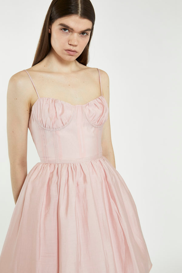 Glamorous Dusty Pink Corset Skater Mini-Dress