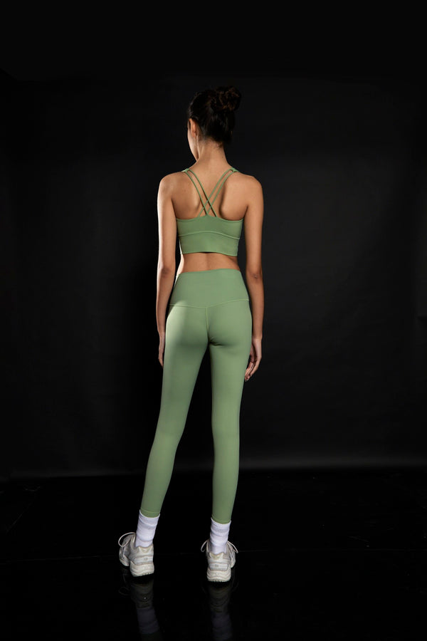 Glamorous Fern Green High Waisted Gym Leggings