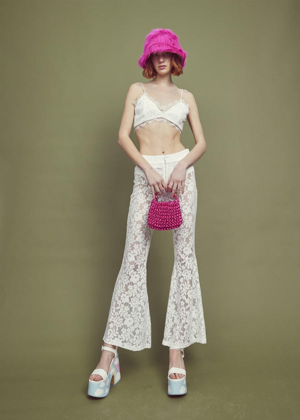 Glamorous Flora Co-ord Flared Trousers -Ivory