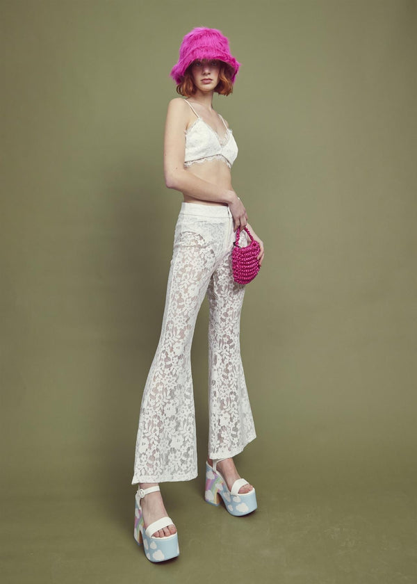 glamorous Flora Co-ord Flared Trousers -Ivory