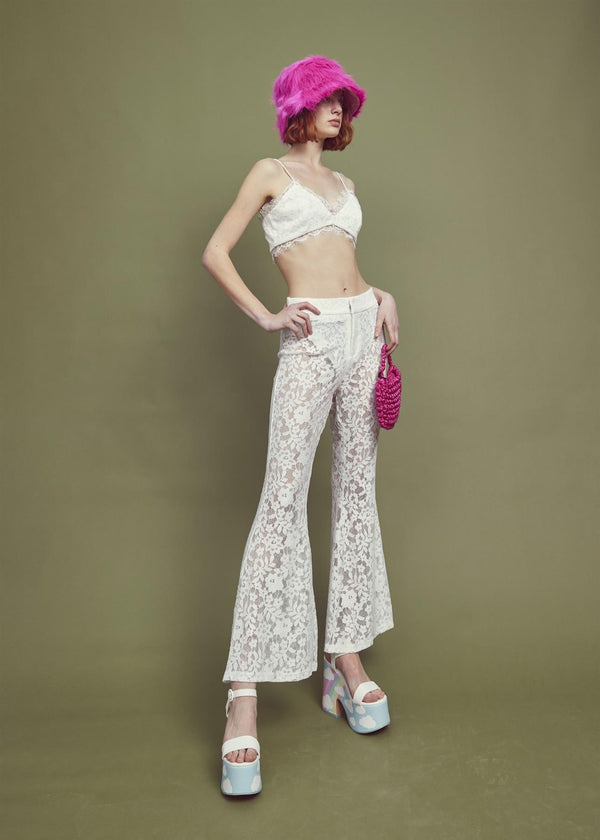 Glamorous Flora Co-ord Lace Trim Bralet -Ivory