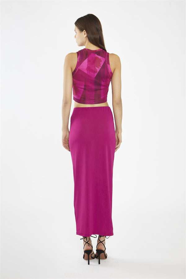 Glamorous Fuchsia Maxi-Skirt