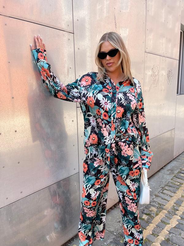 glamorous Garden Floral Wide Leg Trousers